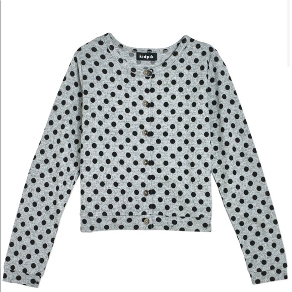 kidpik Other - Kidpik Grey Polka Dot Cardigan
